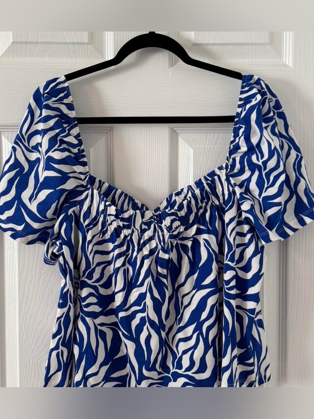 H&M Square Neck Patterned Blouse